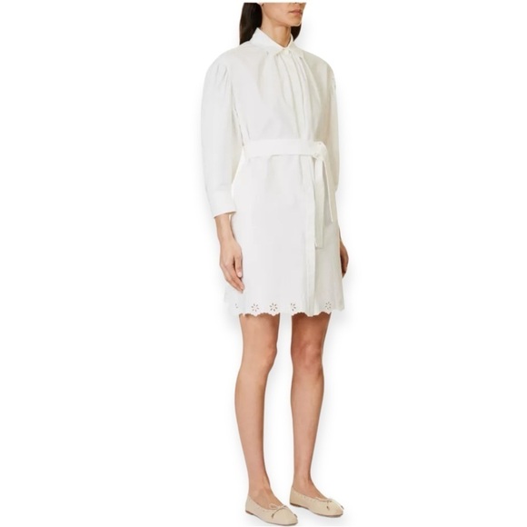 MAX MARA Corinto Linen Blend White Button Down Belted Shirt Dress Size L NEW - Picture 16 of 16